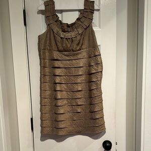 Jessica Howard Brown Ruffled Halter Mini Dress